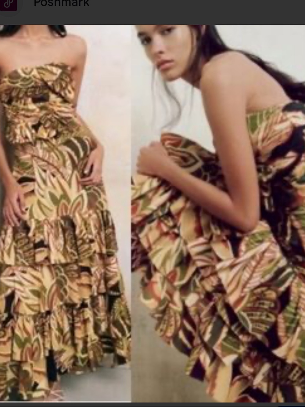 Zara Multicolor Tropical Ruffle Two-Piece Set Size S - Picture 2 of 16